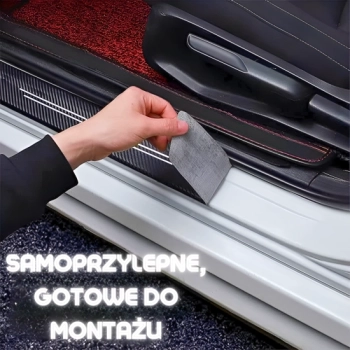 Naklejki ochronne karbonowe na progi samochodowe